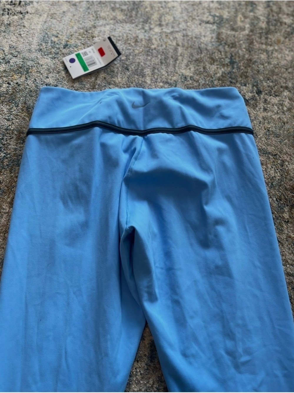 Women’s Nike Sky Blue Active Leggings with Contrast Trim - Picture 2 of 2